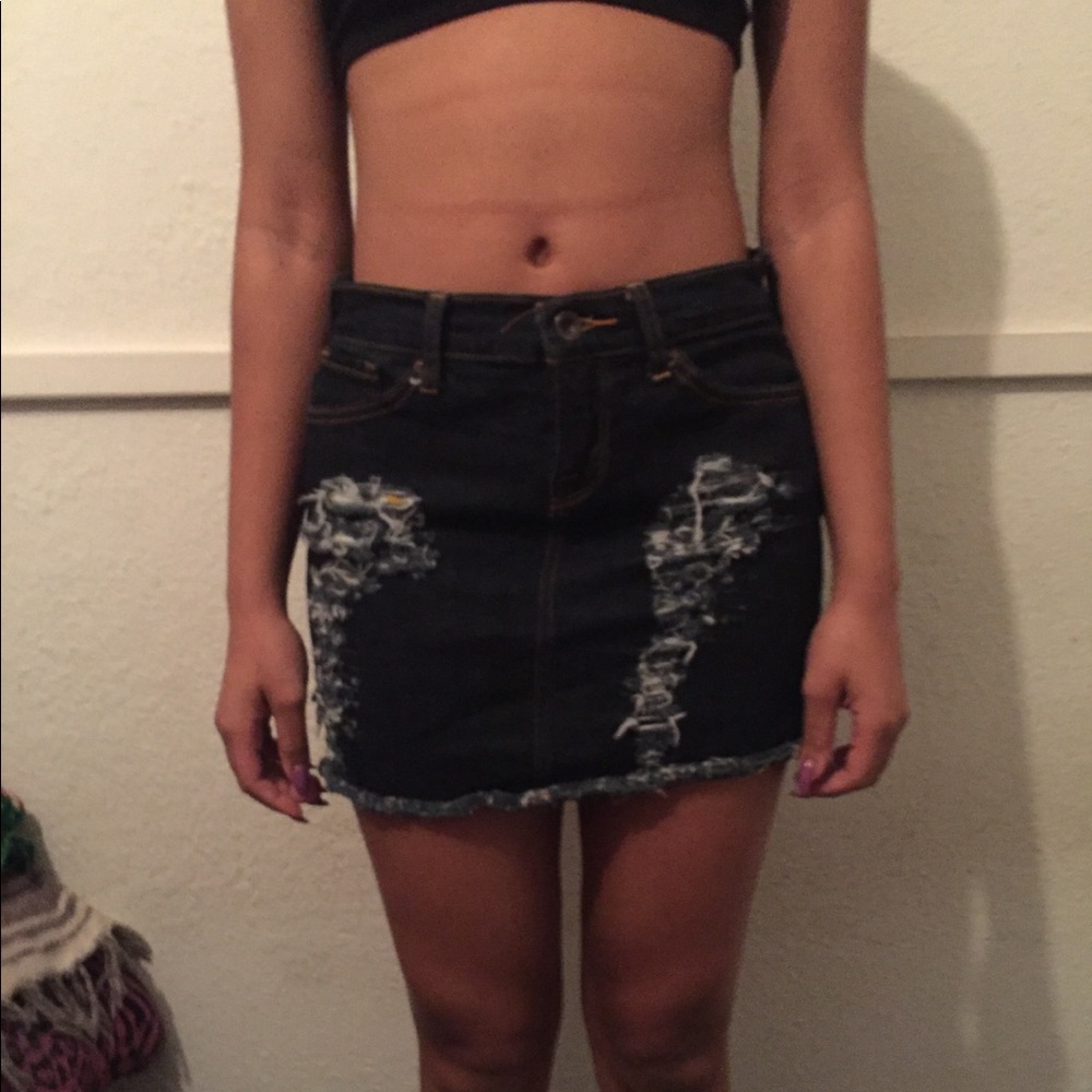 Dark wash denium skirt